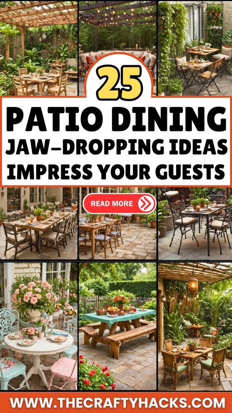 25 Jaw-Dropping Patio Dining Ideas to Impress Your Guests – The Crafty Hacks Patio Dining Ideas, Deck Seating, Dining Ideas, Minimalist Vibe, Deck Designs Backyard, Outdoor Dining Spaces, Outdoor Diy Projects, Outdoor Living Patio, Patio Makeover