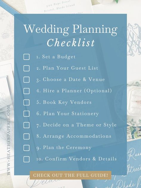 Planning a wedding can feel overwhelming, but with a clear checklist, it doesn't have to be! This post walks you through how to plan a wedding step by step. From budgeting and creating your guest list to booking vendors and sending invitations, you'll get all the essential details to ensure your big day is perfect. Check out the complete guide and get started today! Planning A Wedding Checklist, Complete Wedding Planning Checklist, Wedding Planning Checklist Detailed, Wedding Stationery Checklist, Ultimate Wedding Planning Checklist, Plan A Wedding, Wedding Planning Timeline, Custom Wedding Stationery, Wedding Stationery Design