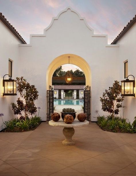 Spanish Courtyard Style Hacienda, Ojai Valley Inn And Spa, Spanish Courtyard, Ojai Valley Inn, Amber Interiors Design, Ojai Valley, Hacienda Style Homes, Mediterranean Home Decor, Spanish Architecture