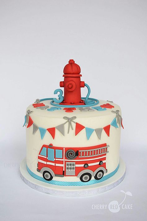 Firefighter Birthday Cakes, Torturi Baby Shower, Fire Engine Cake, Fireman Sam Cake, Fire Truck Cake, Fire Fighter Cake, Fireman Cake, Whimsical Cake, Firetruck Cake