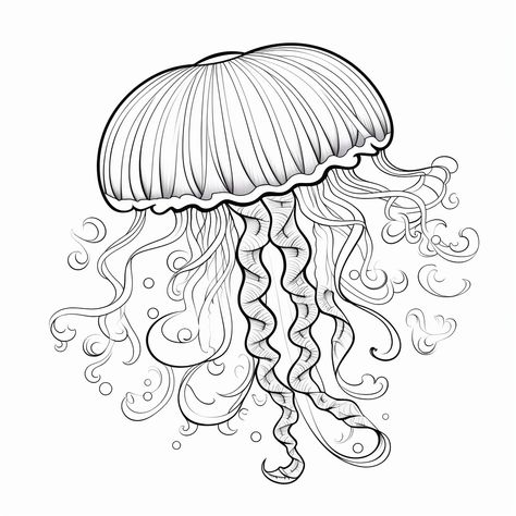 illustration of Elegant jellyfish mandala design Jelly Fish Coloring Pages, Jellyfish Coloring Page, Jellyfish Coloring, Mandala Turtle, Coloring Page For Adults, Relaxing Time, Aquatic Animals, Fantasy Fairy, Animal Coloring Pages