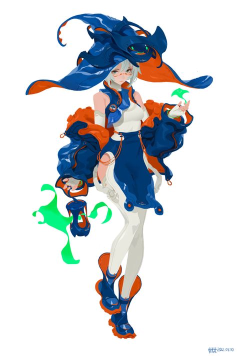 ArtStation - Deep Sea Walker, yao wang Armor Drawing, Witch Characters, Anime Witch, Witch Design, Sea Witch, 2d Art, Character Design References, Anime Sketch, Art Studies