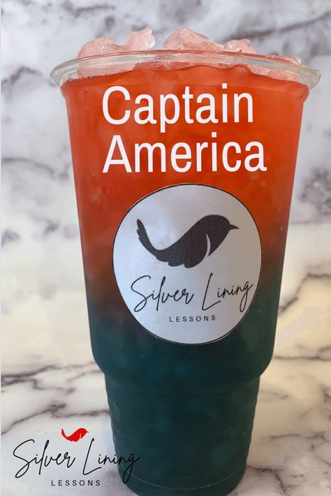 Captain America Tea Herbalife, Captain America Herbalife Tea Recipe, Silver Lining Lessons, Herbalife Club, Colada Drinks, Energy Drink Recipe, Pina Colada Drinks, Raspberry Drink, Energy Tea Recipes