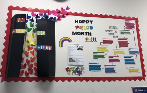 Pride Boards For Work, Pride Bulletin Board Ideas, Pride Bulletin Board, Pride Month Bulletin Board, Ra Boards, Pride Stuff, Culture Club, Handprint Art, Break Room