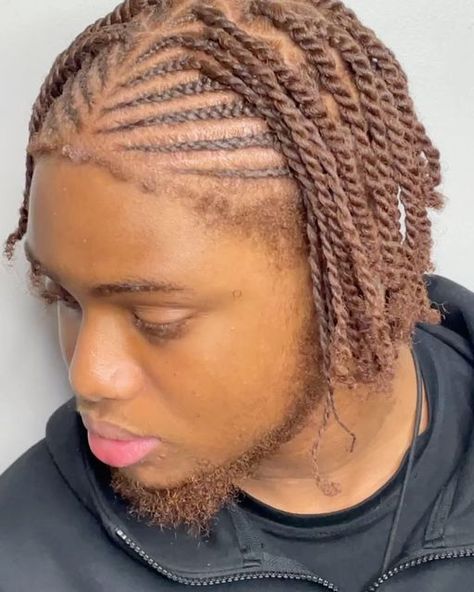 Cornrows Into Plaits Men, Cornrows Into Braids Men, Cornrows To Braids, Men’s Fulani Braids, Half Cornrows Half Box Braids Men, Fulani Braids Hairstyles Men, Cornrows Into Braids, Bleached Cornrows, Cornrow Men Hairstyles