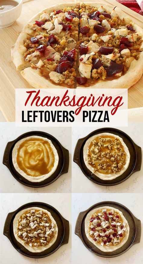 Bored of Thanksgiving leftovers?! Turn them into a delicious Thanksgiving pizza. This Thanksgiving pizza recipe is a simple yet delicious way to use your holiday leftovers. Holiday Pizza Ideas, Ideas For Leftover Thanksgiving Food, Thanksgiving Leftover Stromboli, Turkey Pizza Recipes, Thanksgiving Pizza Ideas, Leftover Pizza Ideas, Thanksgiving Pizza Leftover, Turkey Pizza Leftover, Leftover Thanksgiving Pizza Recipes