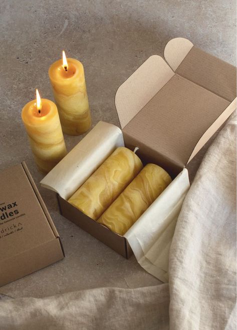 Beeswax Pillar Candles, Bee Wax Candles, Pure Beeswax Candles, Orange Glow, Autumn Candle, Traditional Candles, Candle Packaging, Candle Business, Natural Candles