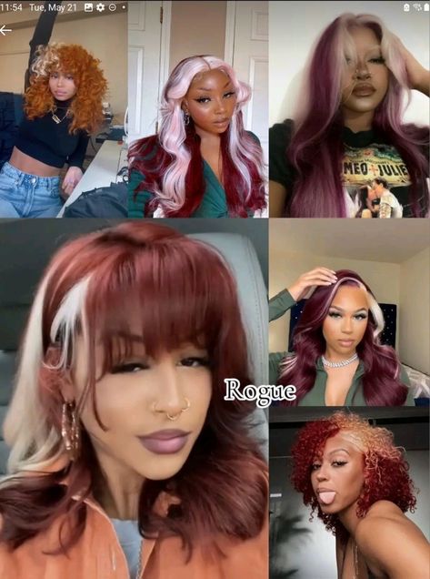 Hair Colors Natural Hair Black Women, Dye Afro Hair Color Inspiration, Hair Dye Colours Black Women, Black Women Hair Dye, Alt Natural Hair Colors, Color Block Hair Curly, Black Girls Hair Dye, 350 Hair Color, Dye Colors For Black People