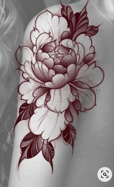 Large Flower Tattoo Designs, Peony Tattoo Design, Japanese Peony Tattoo, Peony Flower Tattoos, Japanese Flower Tattoo, Floral Thigh Tattoos, Horoscope Tattoos, Flower Tattoo Drawings, Peonies Tattoo