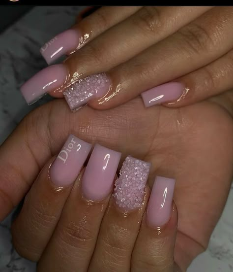 Simple But Cute Nails Acrylic Short, Cute Square Nails Short, Simple Short Nails Acrylic, Cute Simple Short Nails, Simple Short Acrylic Nails, Long Acrylic Nail Designs, Hard Nails, Colored Acrylic Nails, French Tip Acrylic Nails