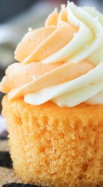 Orange Cream Pop Cupcakes Orange Buttercream Cupcakes, Orange Vanilla Cupcakes, Orange Flavored Cupcakes, Orange Cream Cupcakes, Orange Creamsicle Cake Pops, Starbucks Orange Cake Pop, April Cupcakes, Little Cutie Cupcakes, Orange Cupcake Recipe