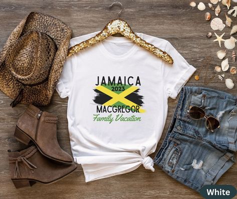 Looking for a cute, matching set of custom Jamaica family vacation shirts for 2023 for the all the family members or maybe a personalized matching couple tshirt set? There are matching adult youth, toddler T-shirts and baby body suits all sold separately.  If you are looking for a unique way to commemorate your upcoming family vacation? Look no further than our custom family vacation shirt! Whether you're planning a cruise, a beach trip, or a summer vacation, our shirts are perfect for capturing Body Suits, Family Vacation Shirts, Vacation Looks, Matching Couple, Create Shirts, Matching Tees, Vacation Shirts, Baby Body, Personalized Family