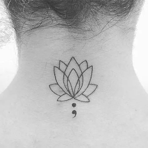 Lotus Flower Tattoo Semi Colon, Lotus Flower Tattoo Upper Arm, Lotus Flower Tattoo With Semi Colon, Small Dragonfly Tattoo Semicolon, Tattoo And Their Meanings, Hope Tattoos For Women Symbol, Lotus And Semicolon Tattoo, Lotus Flower And Semicolon Tattoo, Small Survivor Tattoo