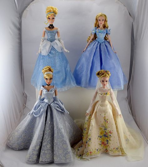 The Disney Limited Edition Cinderella Dolls - Complete Col… | Flickr Live Action Cinderella, Wedding Cinderella, Disney Princess Doll Collection, Disney Barbie Dolls, Cinderella Doll, Cinderella 2015, Barbie Wedding Dress, Disney Animators Collection, Disney Princess Dolls