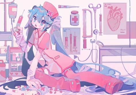 Miku Hatsune Vocaloid, Vocaloid Characters, Cute Art Styles, Art Block, On The Floor, Art Inspiration Drawing, Funky Art, Cute Doodles, An Anime