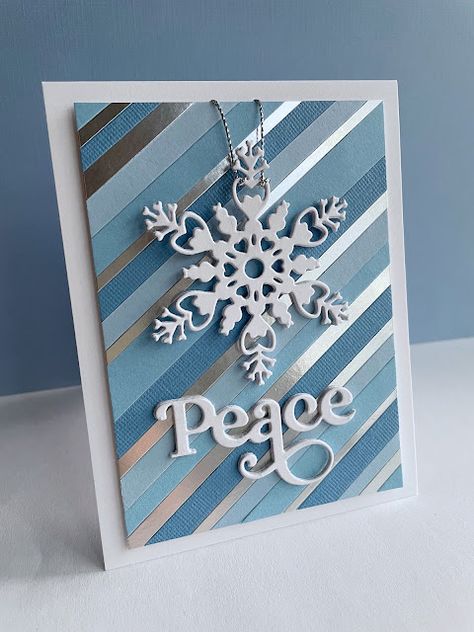 Snowflake Cards Christmas, Snowflake Card Ideas, Christmas Cards With Snowflakes, Snowflake Cards Handmade, New Year Cards Diy, Christmas Cards Crafts, Advent Ideas, Card Sketches Templates, Dotted Paper