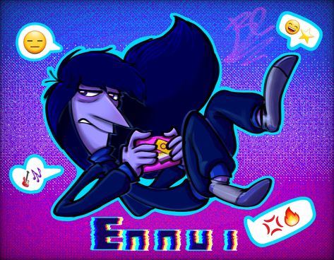 Ennui fanart!!!🖤🎧🎶 Ennui Inside Out Icon, Inside Out Ships, Riley Inside Out Fanart, Ennui Inside Out Fanart, Ennui Inside Out, Inside Out 2 Fanart, Inside Out Fanart, Inside Out2, Inside Out Emotions