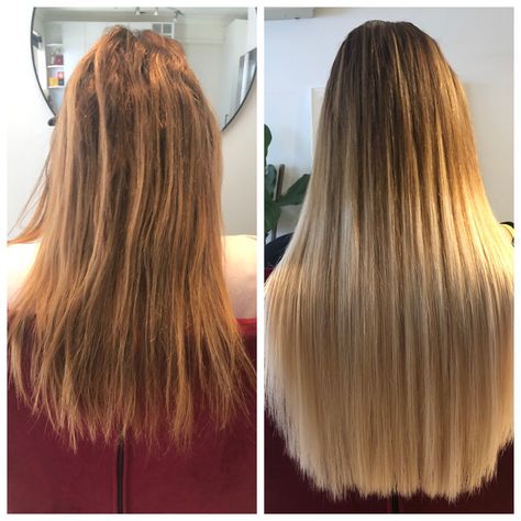 Before and after keratin bond hair extensions Hair Before And After, Keratin Bond Extensions, Keratin Bond Hair Extensions, Bonded Hair Extensions, Keratin, Hair Extensions, Long Hair Styles, Hair Styles, Hair