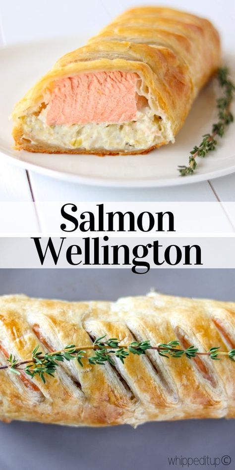 Scottish Salmon Recipe, Easter Fish Recipes, Wellington Recipes, Salmon Wellington Recipe, Salmon Dinners, Alaska Recipes, Wellington Food, Salmon Wellington, Brass Kettle