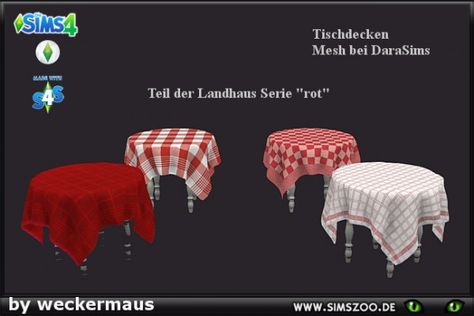 Blackys Sims 4 Zoo: Tablecloth round and red by weckermaus • Sims 4 Downloads Sims 4 Tablecloth, Sims 4 Cc Decor, Tablecloth Round, Sims 4 Clutter, Sims 4 Children, Food Party, Sims 4 Downloads, Sims4 Cc, Sims Mods