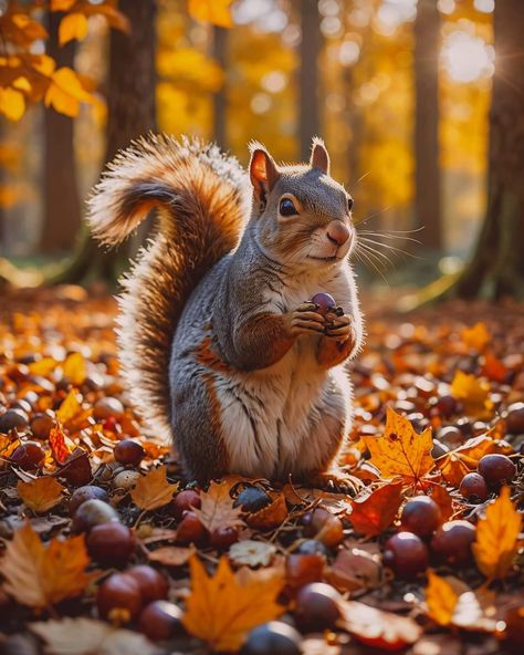 Squirrel Pics, Squirrel Pictures, Autumn Animals, Ready For Autumn, Squirrel Art, Cutee Animals, Wild Animals Pictures, Woodland Critters, Wild Creatures