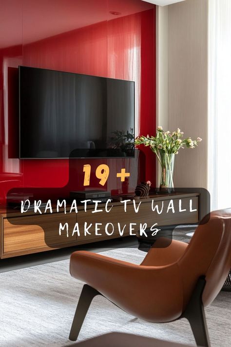 Ready to create a dramatic look in your living room? Click for inspiring accent wall ideas behind your TV. 📺🖌️🏡 #DramaticDecor #TVAccentWall #RoomMakeover #HomeTrends #LivingSpace Red Accent Wall Living Room, Wallpaper Tv Wall, Tv Accent Wall, Wall Behind Tv, Red Accent Wall, Tv Area, Tv Ideas, Accent Wall Ideas, Classy Decor