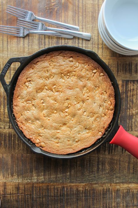 Skillet Butterscotch Blondies | The Chef Next Door Chewy Butterscotch Brownies, Skillet Blondie, Blondies With Butterscotch Chips, Butterscotch Blondies 9x13, Scotcharoo Cookies Butterscotch Chips, Maple Sauce, Cookie Pies, Butterscotch Blondies, Glazed Walnuts