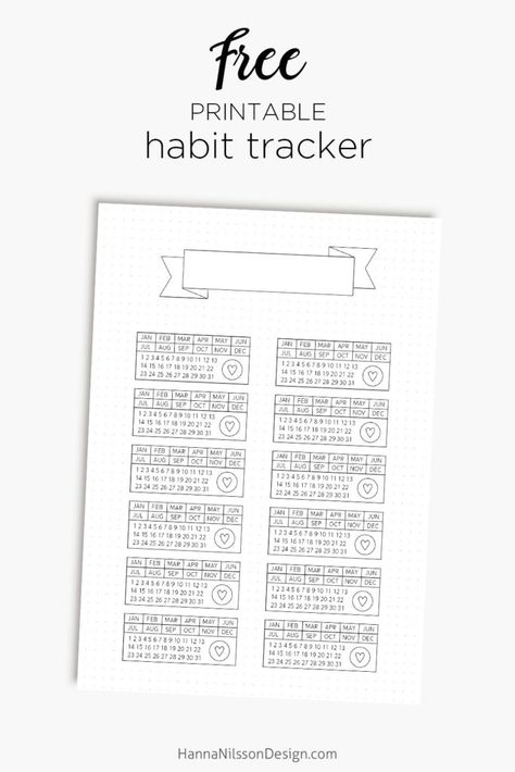 Household Printables, Yearly Habit Tracker, Bullet Journal Tracking, Happy Planner Free Printable, Printable Habit Tracker, Year Journal, Habit Tracker Bullet Journal, Habit Tracker Printable, Tracker Free