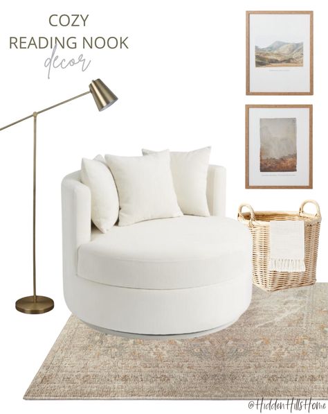 Round Swivel Chair Living Room, Swivel Chair Bedroom, White Swivel Chair, Apartment Finds, Round Swivel Chair, Big Comfy Chair, Circle Chair, Curved Chair, Ranch Remodel