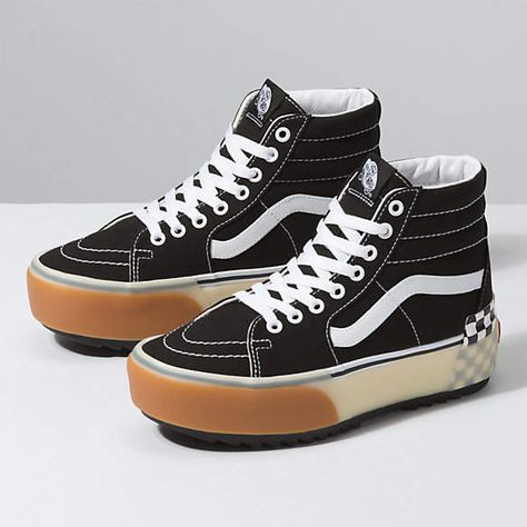 Stacked Vans, Cute Womens Shoes, Platform Vans, Tenis Vans, Vans Women, Vans Store, Sneakers Fashion Outfits, Sneakers Vans, Sk8 Hi