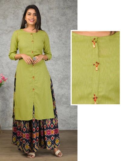 Ikkat Kurtis, Jaipur Kurti, Punjabi Dresses, Kurti Pattern, Pola Lengan, Lawn Dresses, Indian Kurti Designs, New Kurti Designs, Churidar Designs