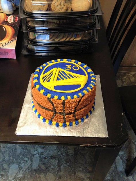 Steph Curry Cake, Curry Birthday Cake, Golden State Warriors Cake, Warriors Cake, Golden State Warriors Birthday, 30th Birthday Bash, 13 Birthday, 30 Birthday, Bday Cake