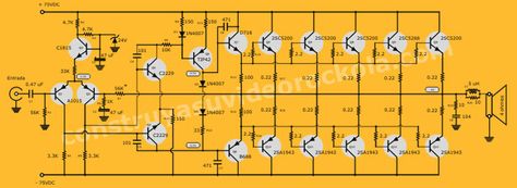 Como Hacer un Amplificador Estereo de 1000 Watts Amplificatori Audio, Diy Audio Projects, Simple Electronics, Hifi Amplifier, Circuit Board Design, Subwoofer Box Design, Diy Amplifier, Electronic Circuit Design, Electrical Circuit Diagram