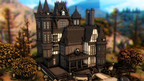 The Sims 4 - Vlad manor reno - vampire - speed build NO CC Plumbobkingdom Sims 4 Vladislaus, Roblox Mansion, Sims 4 Victorian House, Sims4 Lots, Goth Mansion, Ts4 Builds, Sims Lots, Sims4 House, Vampire House