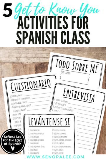 Spanish Ice Breakers - Get to Know You Activities for Spanish Class | Build positive relationships & connect with students on a personal level all year long by taking an interest in what interests them. Get Spanish class off to a great start with these fun back-to-school activities that are sure to break the ice! Engaging ideas for middle school and high school Spanish students! Spanish Projects High School, Spanish 1 Activities, Spanish 1 High School, Teaching Spanish High School, Middle School Spanish Lessons, Spanish Classroom Activities, Spanish Games, Spanish Curriculum, Middle School Activities