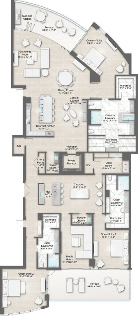 Armand 2 Floor Plan | The Residences at The St. Regis Longboat Key Resort | The Residences at The St. Regis Longboat Key 2 Bedroom Condo Floor Plan, Penthouse Layout Floor Plans, Luxury Penthouse Apartment Floor Plans, Condos Luxury Apartments, Luxury Condo Floor Plans, Luxury Apartment Floor Plan, Penthouse Floor Plan, Condominium Floor Plan, Penthouse Apartment Floor Plan