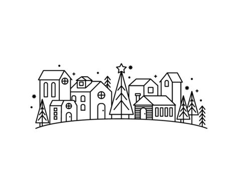 House Doodle, Village Drawing, Funny Gnomes, Illustration Noel, Christmas Doodles, Fresh Christmas Trees, Christmas Card Crafts, Easy Doodles Drawings, Bullet Journal Themes