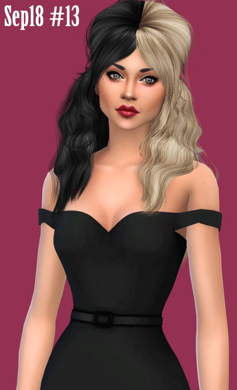 Now free - September 2018 - 13/20 | Colores Urbanos Sims 4 cc on Patreon Sims 4 Cc Hair Sets Patreon, Sims 4 Cc 60s Hair, Sims 4 Retro Hair, Priscilla Presley Hair, Betty Bangs, Two Color Hair, 1980s Hair, Half And Half Hair, Cc Shopping