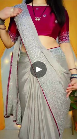 Saree Pallu Style, Simple Sarees For Farewell, Saree Draping Tutorial, Scarf Hacks, Saree Draping, Saree, Beauty