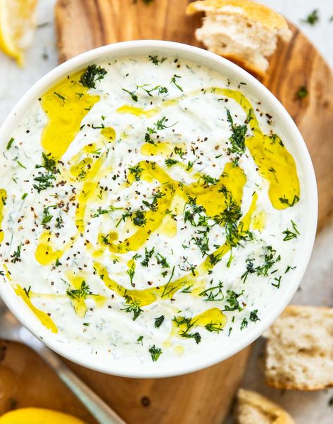 Tzatziki Sauce Recipe, Mediterranean Diet Recipes Dinners, Tzatziki Recipes, Tzatziki Sauce, Greek Dishes, Mediterranean Diet Recipes, Greek Recipes, Mediterranean Recipes, Appetizer Snacks