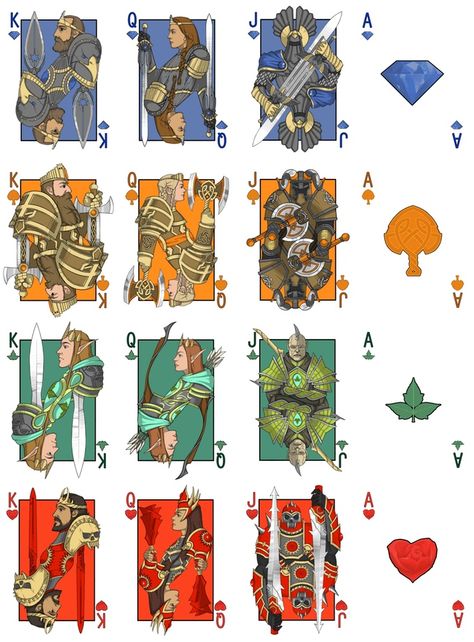 Feature; Kingdoms of Erden: Fantasy Comic Playing Cards. On Kickstarter Fantasy Playing Cards, Vines Leaves, Joker Playing Card, Game Card Design, Kartu Remi, Custom Playing Cards, Playing Cards Art, Blue Skulls, Playing Cards Design