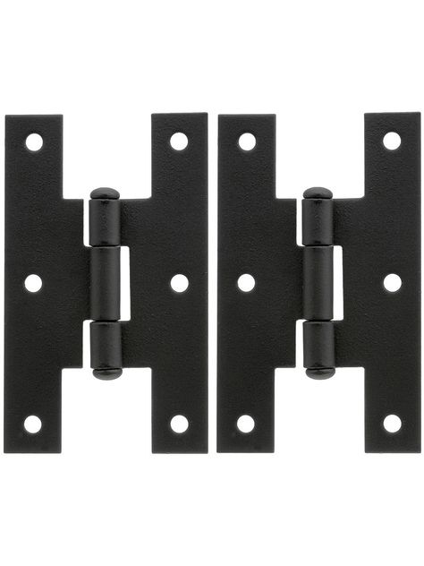 Pair of Forged Iron "H" Style Cabinet Hinges - 3" H x 1 3/4" W | House of Antique Hardware Colonial Cabinets, Seaside Kitchen, Antique Hinges, Butterfly Hinges, Iron Hinges, Best Kitchen Cabinets, Colonial Furniture, House Tips, Hinges For Cabinets