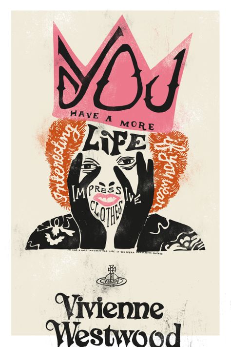 Vivienne Westwood Typographic Poster on Behance Vivienne Westwood Poster, Vivienne Westwood Punk, Punk Mode, Vivienne Westwood Logo, Vivienne Westwood Fashion, Fashion Show Poster, Plakat Design, Plaid Outfits, Typographic Poster