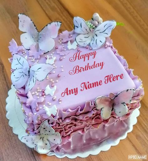 order Birthday cake to Guwahati Pink Butterfly Birthday Cake, Birthday Cakes With Name, Cake For Wife, Birthday Cake Hd, Birthday Cake For Wife, Pink Butterfly Birthday, Birthday Cake For Daughter, Cakes Happy Birthday, Butterfly Birthday Cake