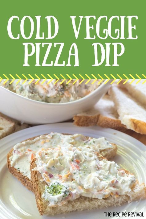 Veggie Pizza Dip Recipe, Veggie Pizza Dip, Cold Veggie Pizza, Vegetarian Picnic, Cold Pizza, Cold Dip, Cold Dip Recipes, Savory Dips, Pizza Dip