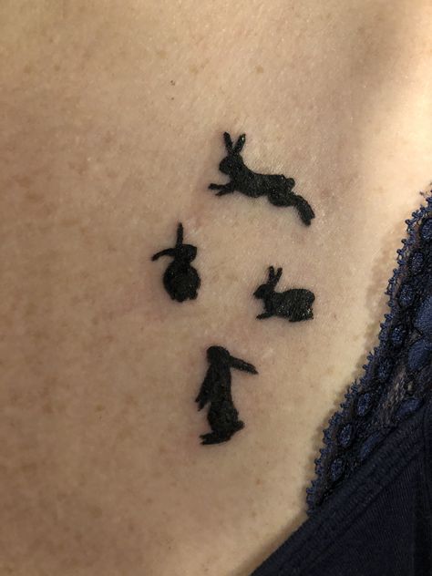 My new bunny tattoos 11/20/19 Bunny Paw Print Tattoo, Hunny Bunny Tattoo, Bunny Paw Tattoo, Bunny Paws, Bunny Tattoo, Bunny Tattoos, Paw Tattoo, Hunny Bunny, Paw Print Tattoo