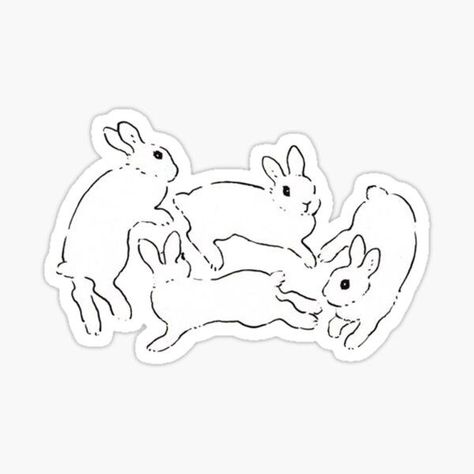 4 jumping rabbits Sticker Funny Rabbits, Bunny Jump, Rabbit Jumping, Rabbit Drawing, Funny Rabbit, Bunny Drawing, Bf Gf, Journals Notebooks, Bunny Designs