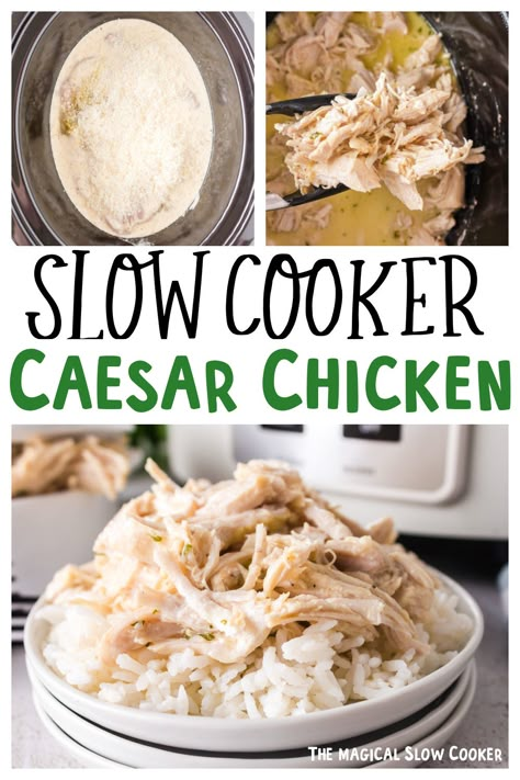 Amazing Slow Cooker Recipes, Chicken Breast Crockpot Recipes, Caesar Chicken, Crockpot Chicken Breast, Crock Pot Dinners, The Magical Slow Cooker, Crockpot Dinners, Beach Food, Roasted Chicken Breast