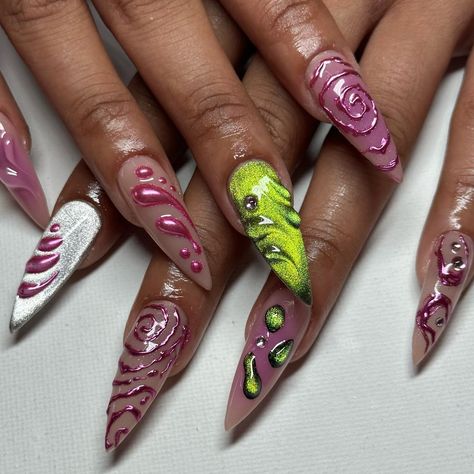 What’s better than do Nails for nail artist ��💕🌸 thanks @kyleesnails . . . . … | Instagram Crazy Summer Nails, Crazy Summer, Stilleto Nails Designs, 2023 Nails, Drip Nails, Nails Now, Grunge Nails, Nail Candy, Pretty Nail Designs