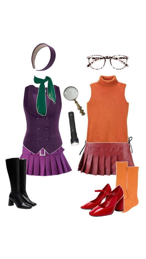 Velma And Daphne Costume, Daphne Scooby Doo, Velma Costume, Daphne Costume, Scooby Doo, Halloween Costumes, Halloween